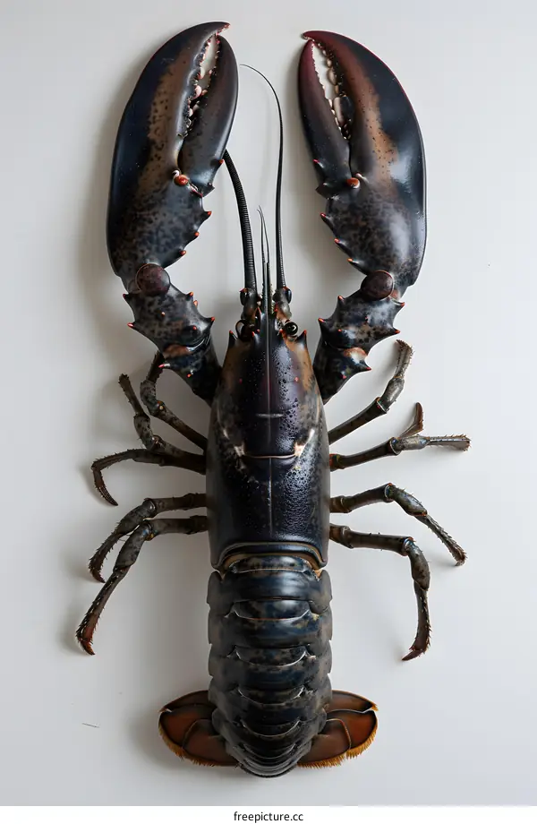 A large lobster isolated on a white background