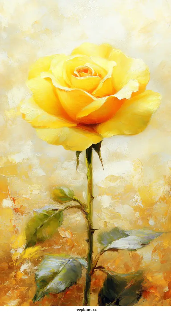Beautiful Yellow Rose Painting