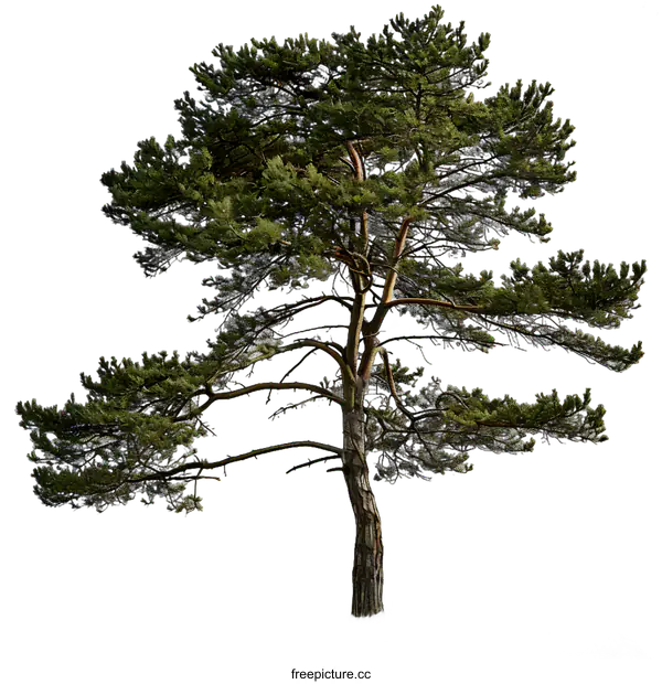 [Transparent Background PNG]Single Pine Tree Isolated On White Background