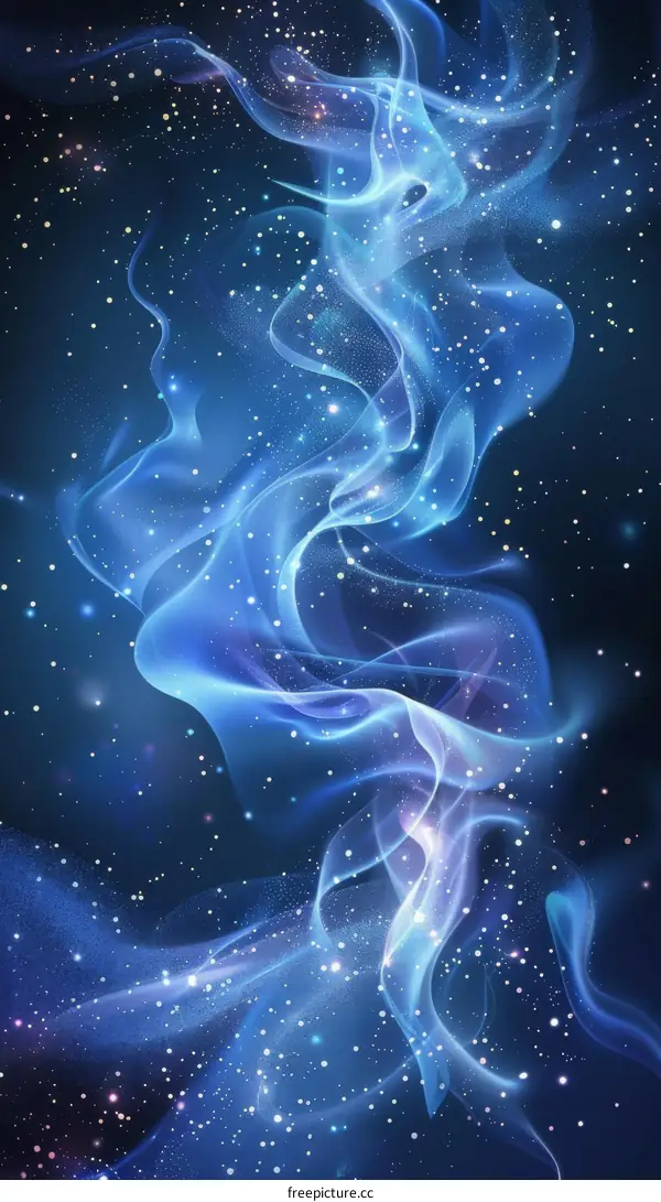 Cosmic Beauty: Blue Nebula in Deep Space