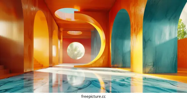 Colorful Abstract Architectural Interior Design