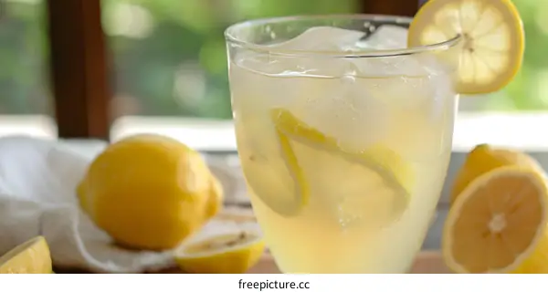 Glass of Lemonade with Lemon Slices