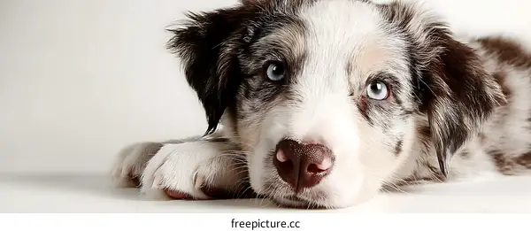 Cute Border Collie Puppy Close Up