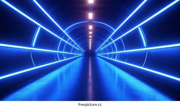 Futuristic Neon Tunnel Pathway