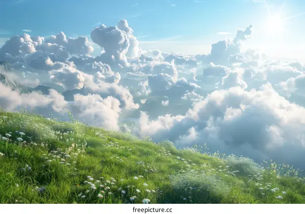 Breathtaking Panoramic View of Cloud-Capped Mountain Range