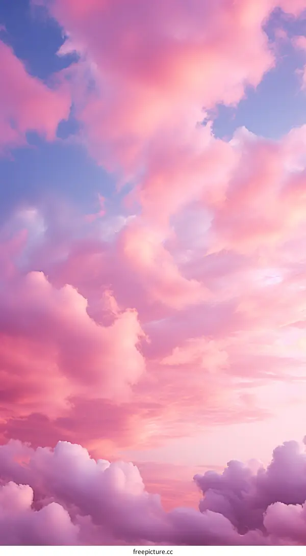 A Breathtaking Sunset Sky Painted in Pink and Blue
