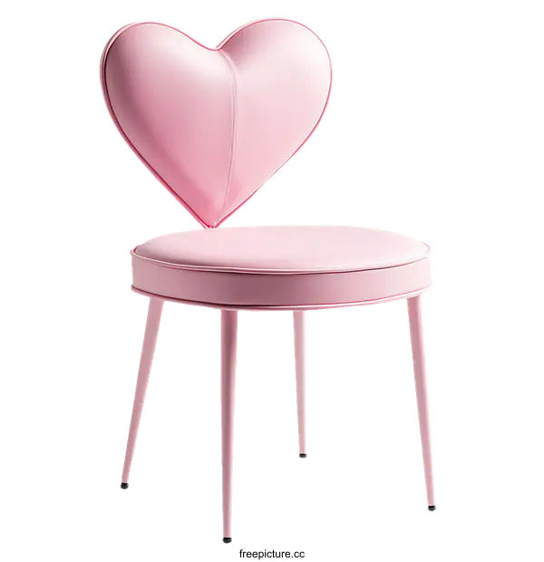 [Transparent Background PNG]Pink Heart-Shaped Chair Design