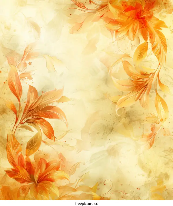 Hand-painted Floral Background with Vibrant Colors