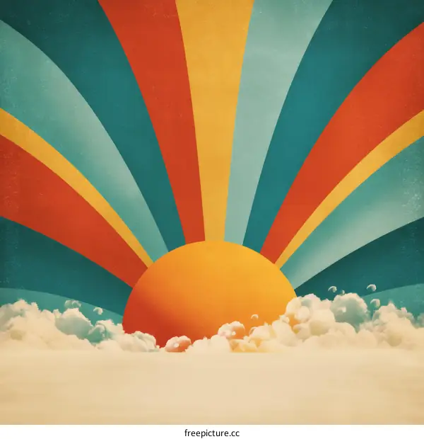 Retro Sunrise Sky Background Design