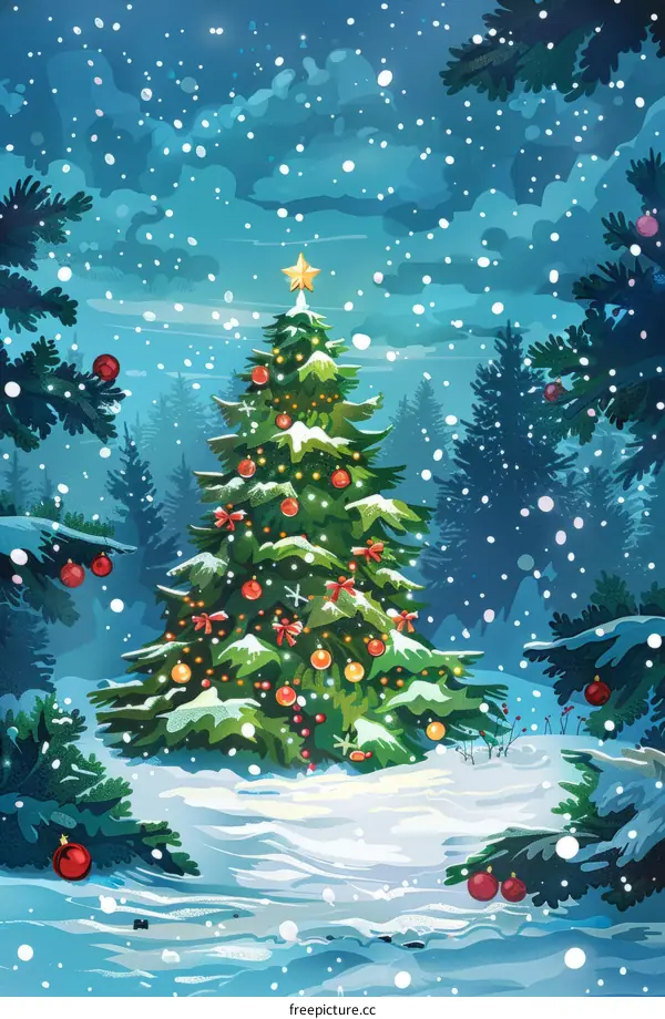 Snowy Forest Christmas Tree