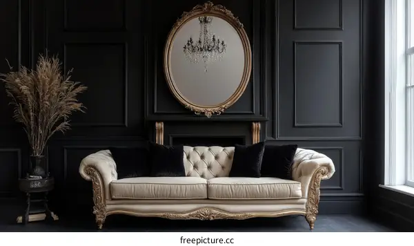 Luxury Vintage Black and Gold Living Room