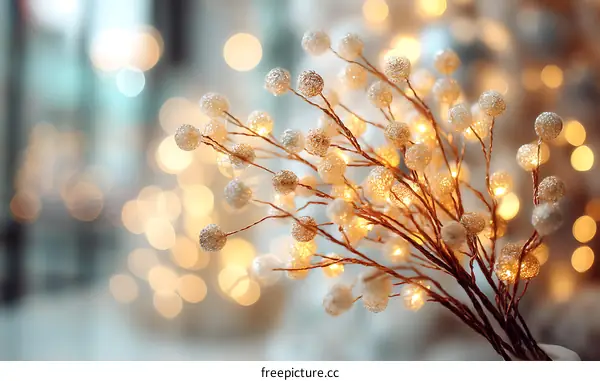Warm Holiday Decorative Lights with Bokeh Background