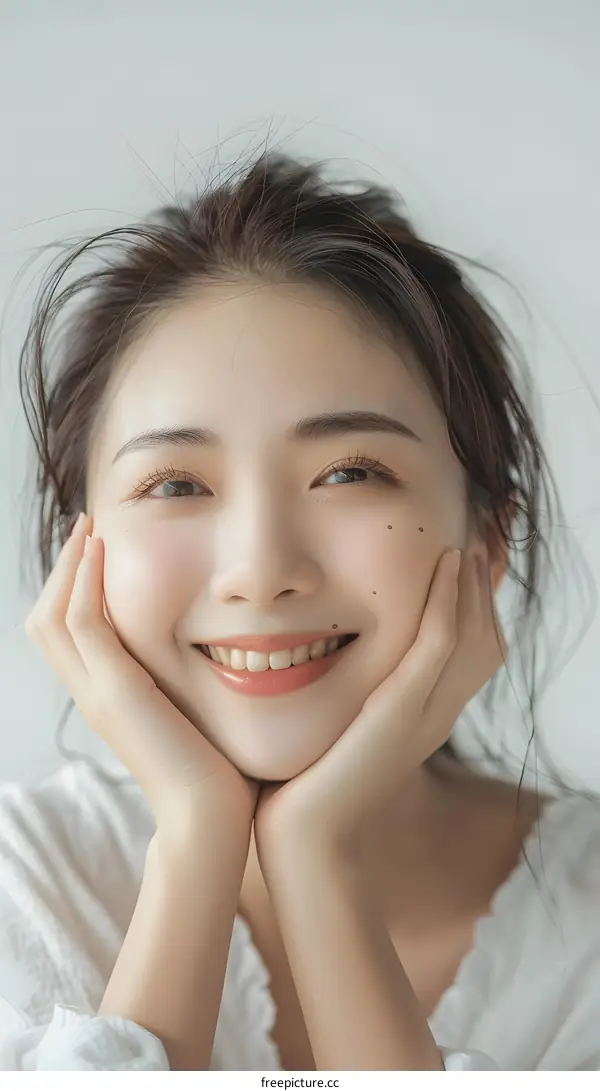 Portrait of a Young Asian Woman Smiling