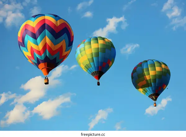 Colorful Hot Air Balloons Floating in the Sky