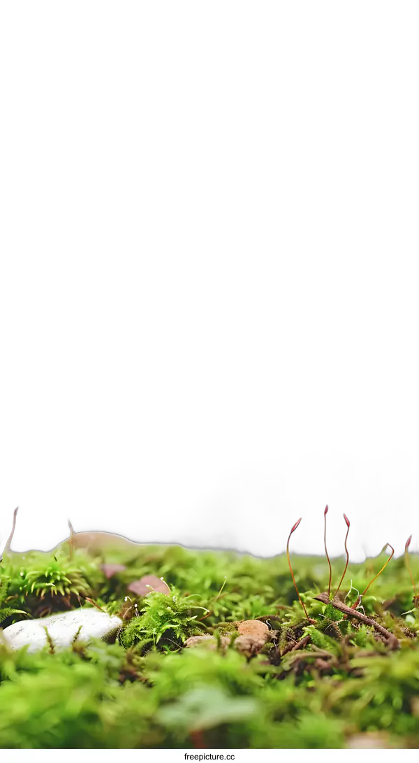 [Transparent Background PNG]Green Moss Texture Background With White Space