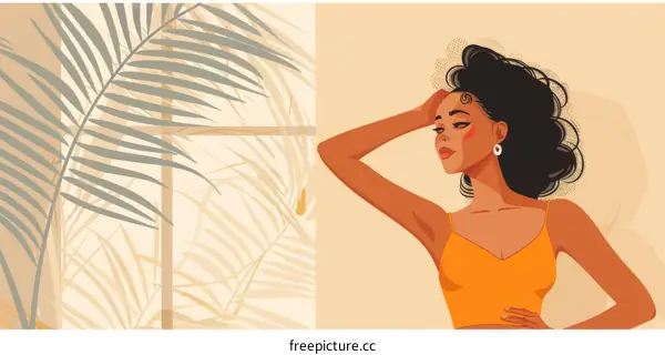 A beautiful African-American woman standing in front of a window