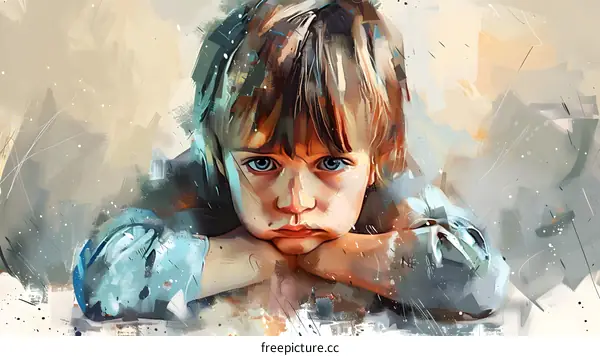 sad child portrait