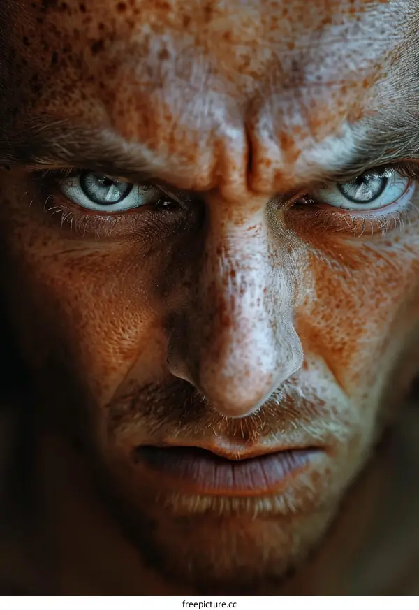 Closeup Portrait of a Man with Intense Eyes