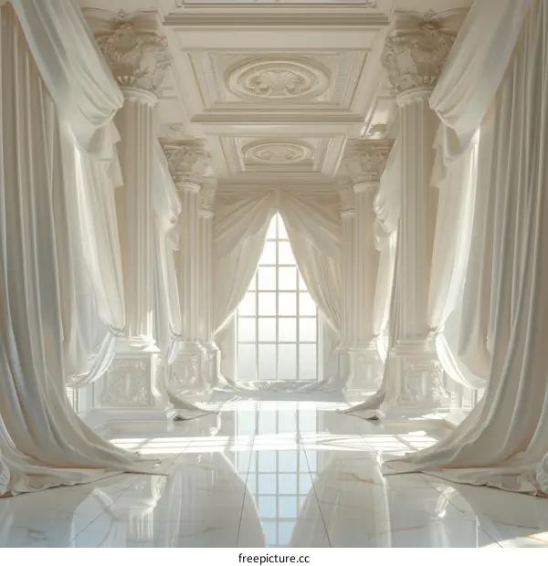 Elegant White Palace Interior Design