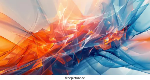 Abstract Blue and Orange Fractal Art