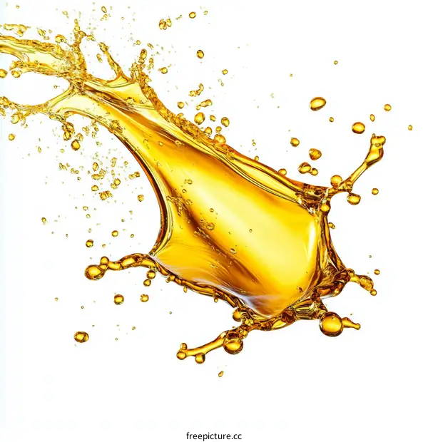 Golden Liquid Splashing Abstract Art