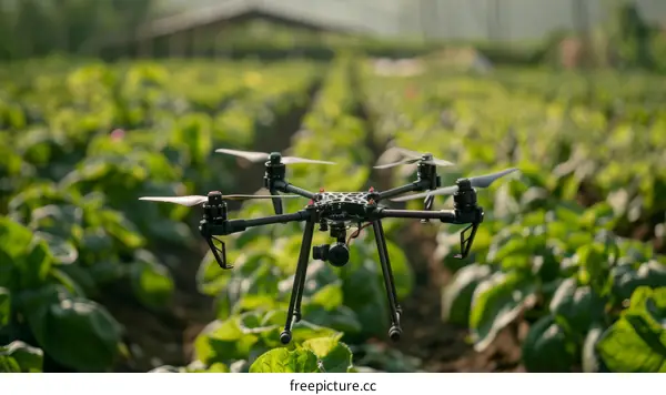 Drone Spraying Tobacco Field - Precision Agriculture Technology