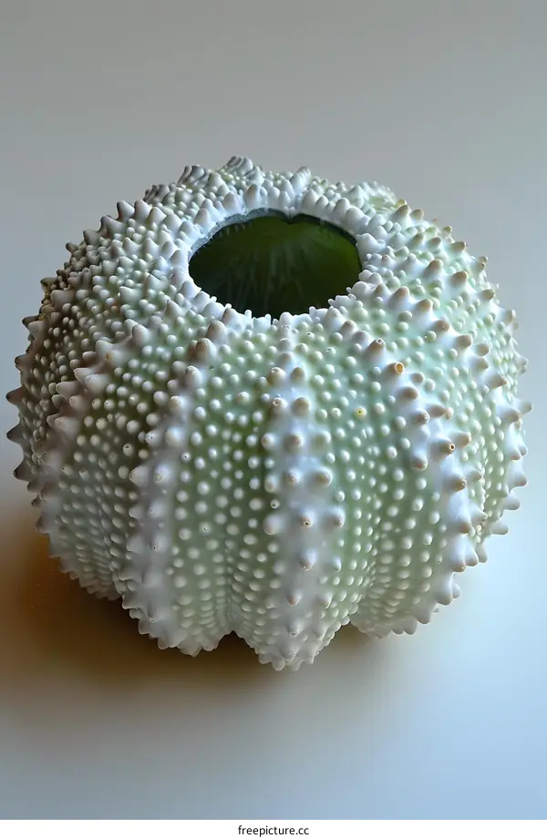 Green and White Sea Urchin Shell