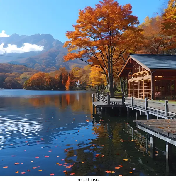 Autumn Colors at the Lake House
