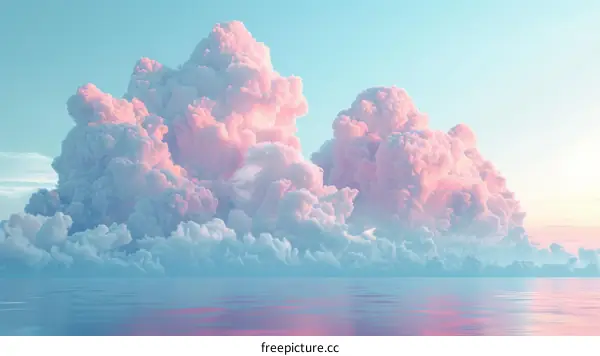 Pastel Dreamy Sky with Fluffy Clouds