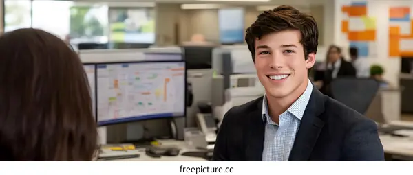 Smiling Businessman In Office Setting