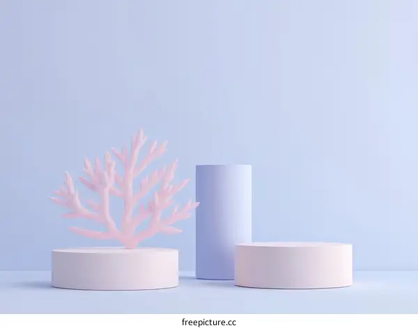 Pastel Pink Coral Display Platform