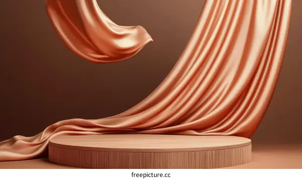 Elegant Rose Gold Satin Drapery Display