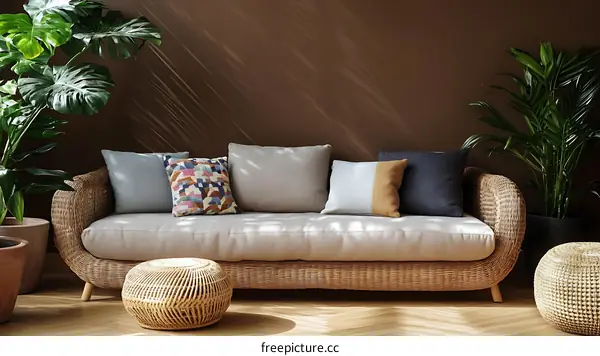 Modern Living Room Sofa with Cushions
