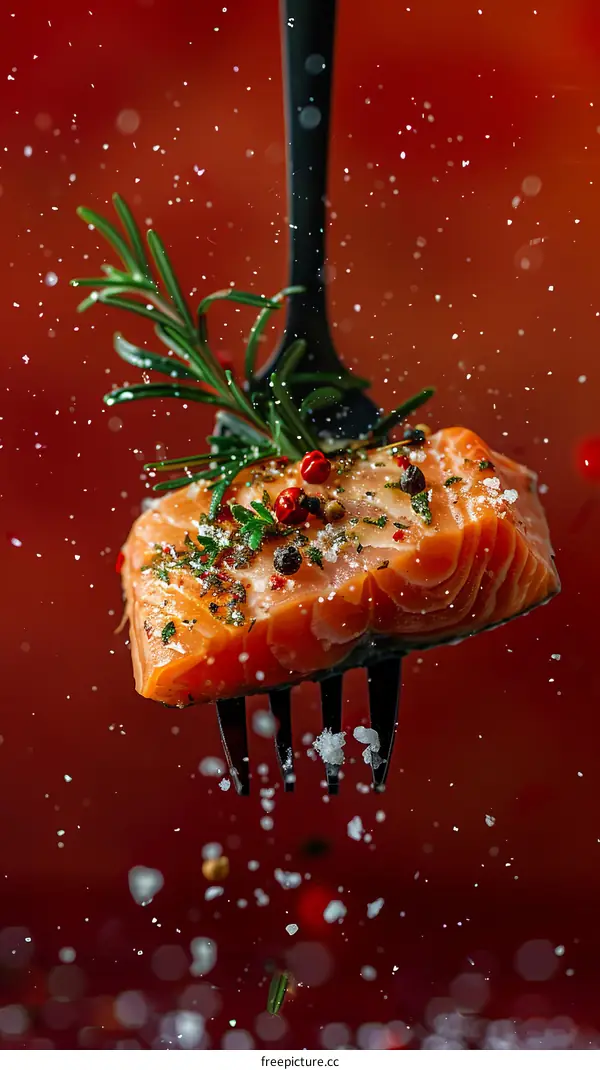 A Scrumptious Forkful of Grilled Salmon