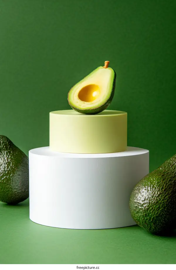 Avocado Display on Geometric Stand