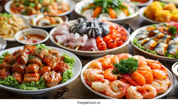 A table full of delicious food.