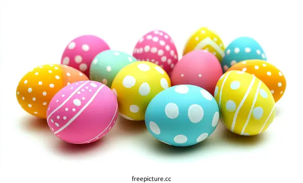 Colorful Easter Eggs Clustered Together