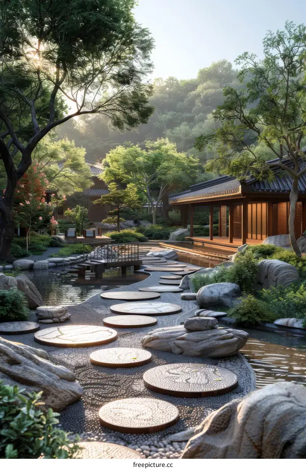 Chinese Garden Landscape Design Renderings: Architecture & Nature