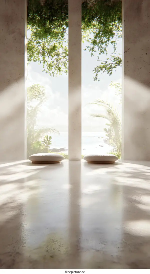 Modern Minimalist Interior Design with Large Windows