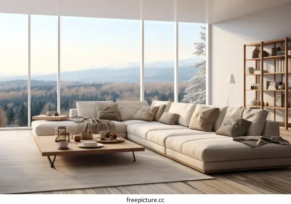 Modern Living Room with Open Floor Plan and Natural Light