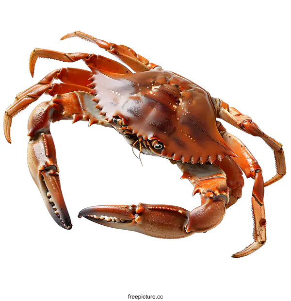 [Transparent Background PNG]Fresh Cooked Crab on White Background