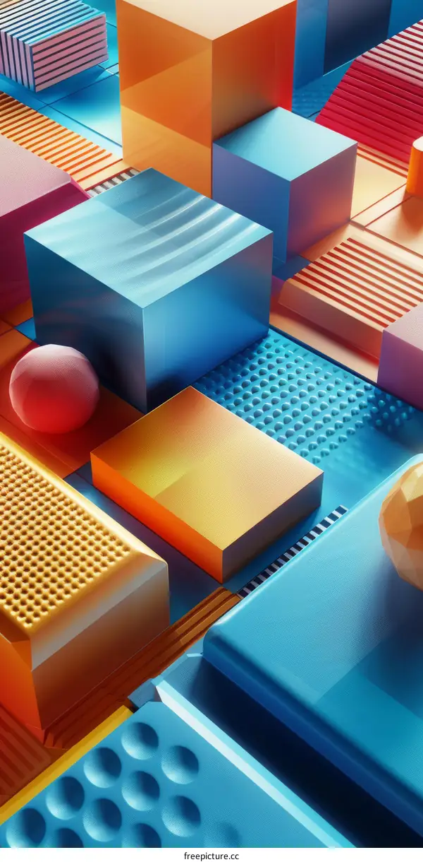 Colorful 3D geometric shapes