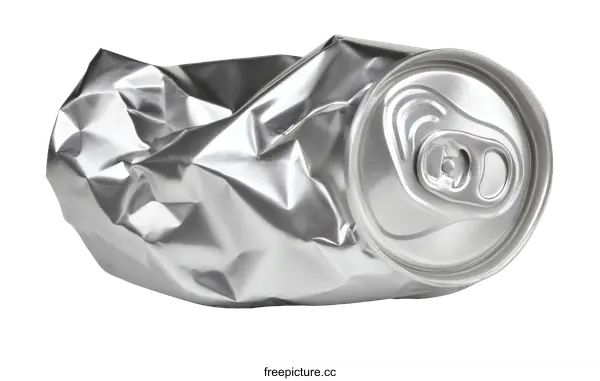 [Transparent Background PNG]Crinkled Aluminum Can on White Background
