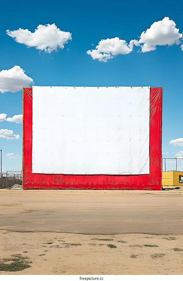 Red and White Billboard under Blue Sky