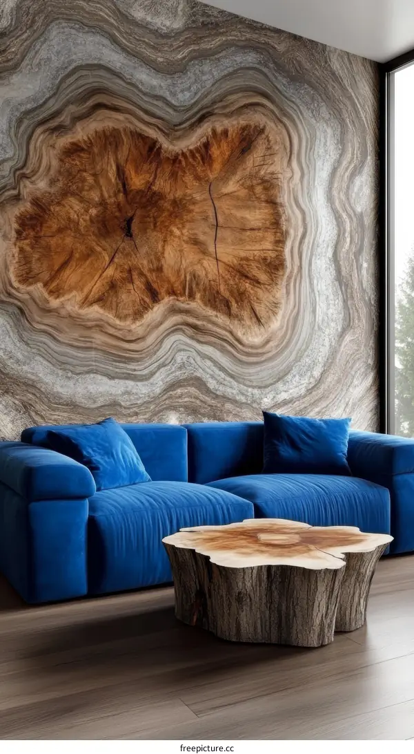 Modern Interior Design with Wooden Coffee Table