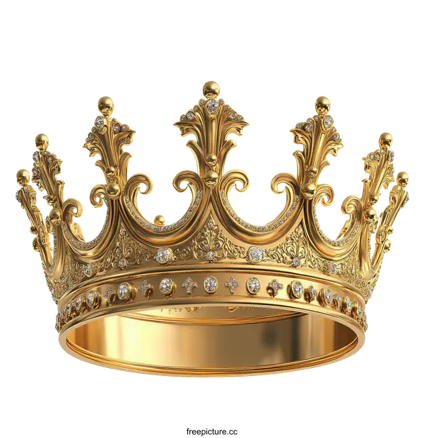[Transparent Background PNG]Ornate Golden Crown with Jewels