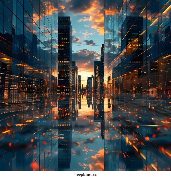 City street reflections