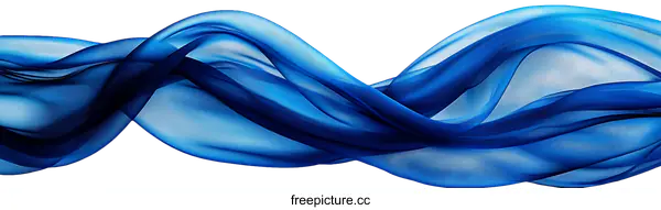 [Transparent Background PNG]Abstract Blue Fabric Flowing Design