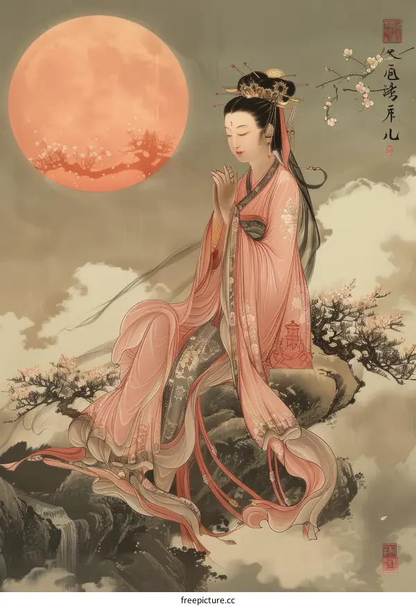 Chang'e Ascending to the Moon: Chinese Mythology