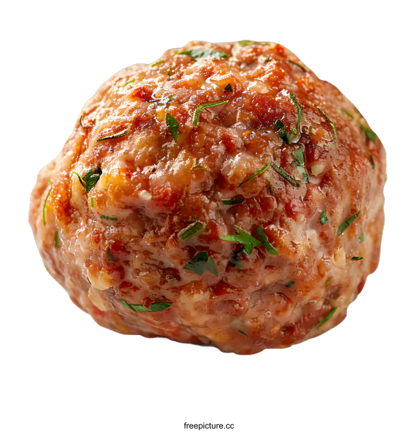 [Transparent Background PNG]Meatball with herbs on white background